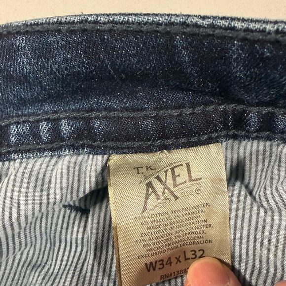 TK Axel Slim Boot Jeans 34x32 Medium Dark Wash Bootcut Denim Mens - Picture 10 of 16